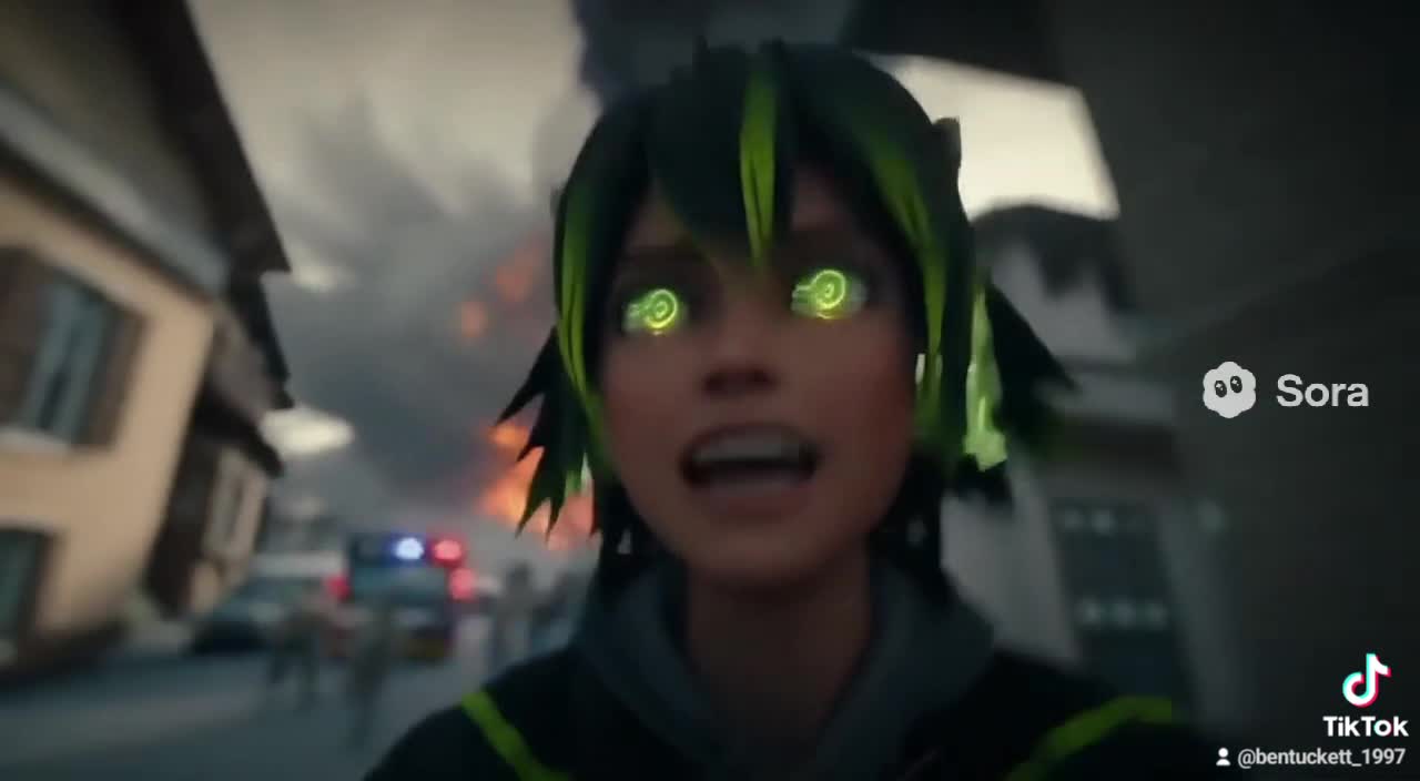 NVIDIA Mascot Runs From Volcano🌋 [SORA 2]