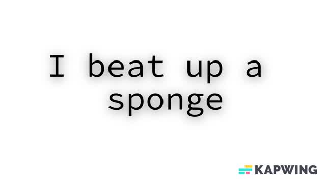 I Slapped a Sponge