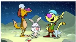 Nature Cat and friends do the Hot Dog Dance in space
