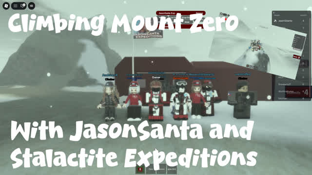 Climbing Mount Zero with JasonSanta and Stalactite Expeditions on Roblox
