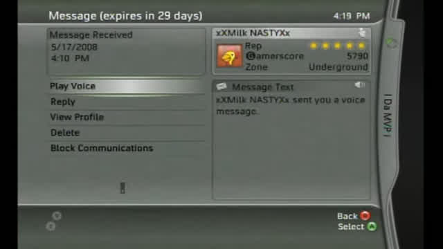 Xbox Live Message: Death threat scary!