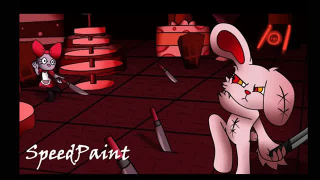 SpeedPaint - Bloody Bunny VS Bye-Bye Kitten