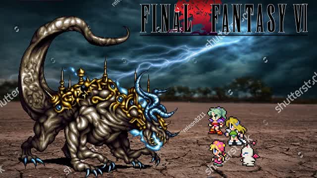 Final Fantasy VI - Terra,Celes,Relm and Shadow VS the Atma Weapon Boss Fight (Part 2)
