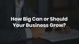 How Big Can or Should Your Business Grow