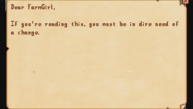 You'll Be Ready For This Gift - Stardew Valley Female Intro Cutscene