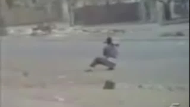 Iraqi With RPG Shot By Humvee
