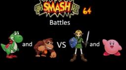 Super Smash Bros 64 Battles #47: Yoshi and Donkey Kong vs Link and Kirby