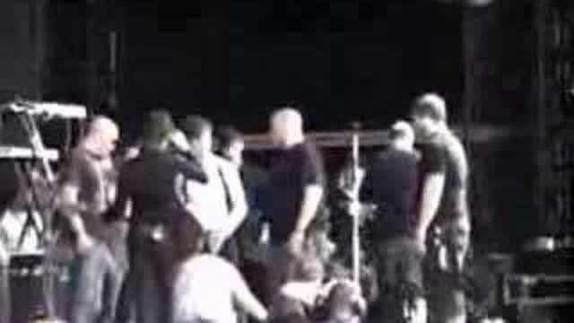 Lead singer from Panic at the disco getting bottled.