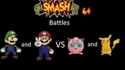 Super Smash Bros 64 Battles #25: Luigi and Mario vs Jigglypuff and Pikachu