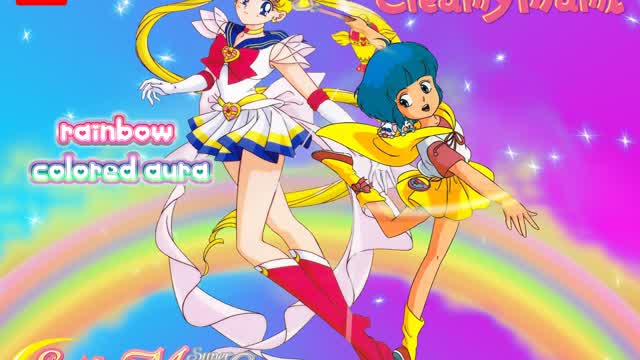 Super Sailor Moon and Yuu Morisawa/Creamy Mami Custom Wallpapers - Nijiiro No Aura (Rainbow Colored