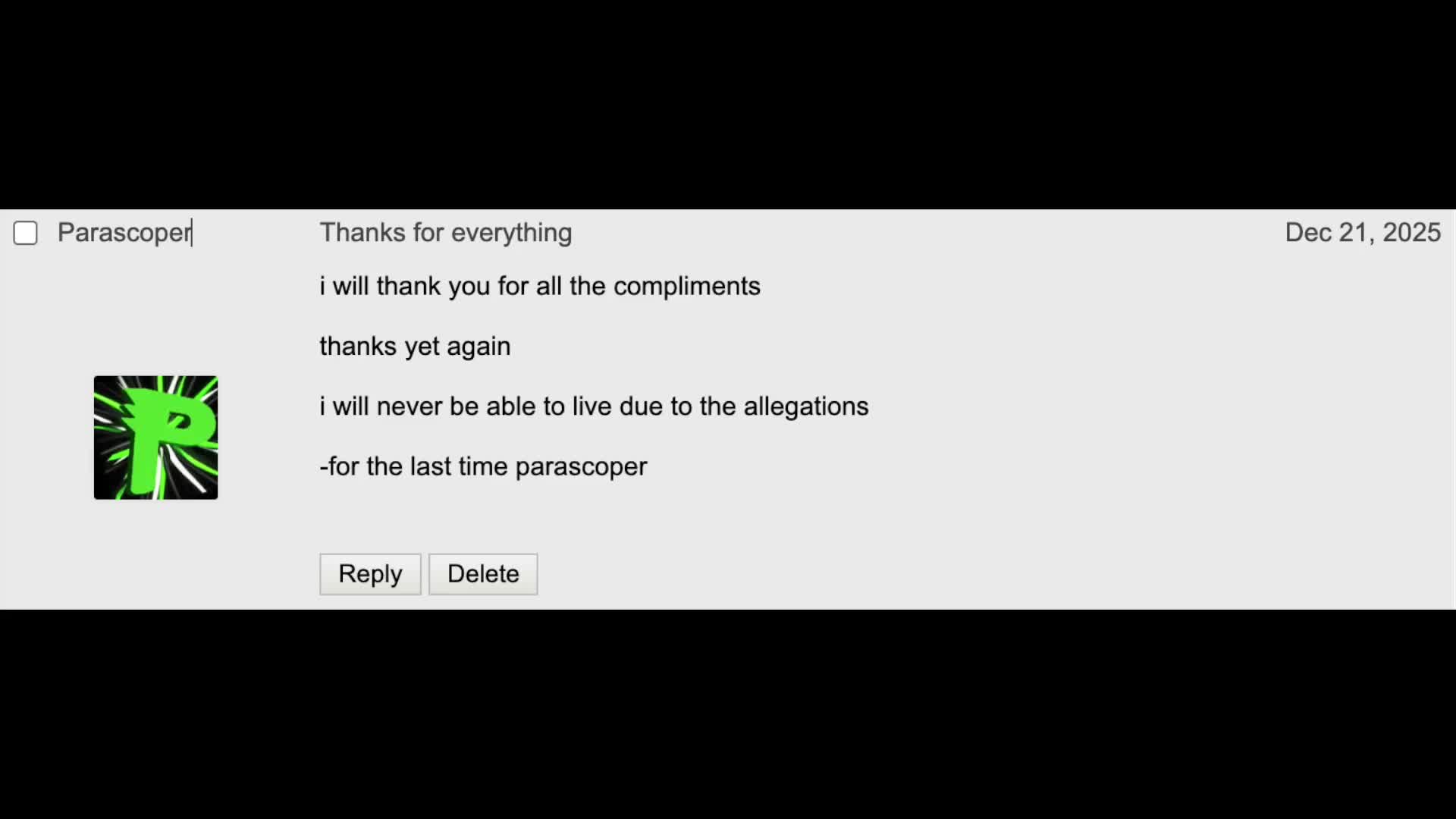 Parascoper might be dead