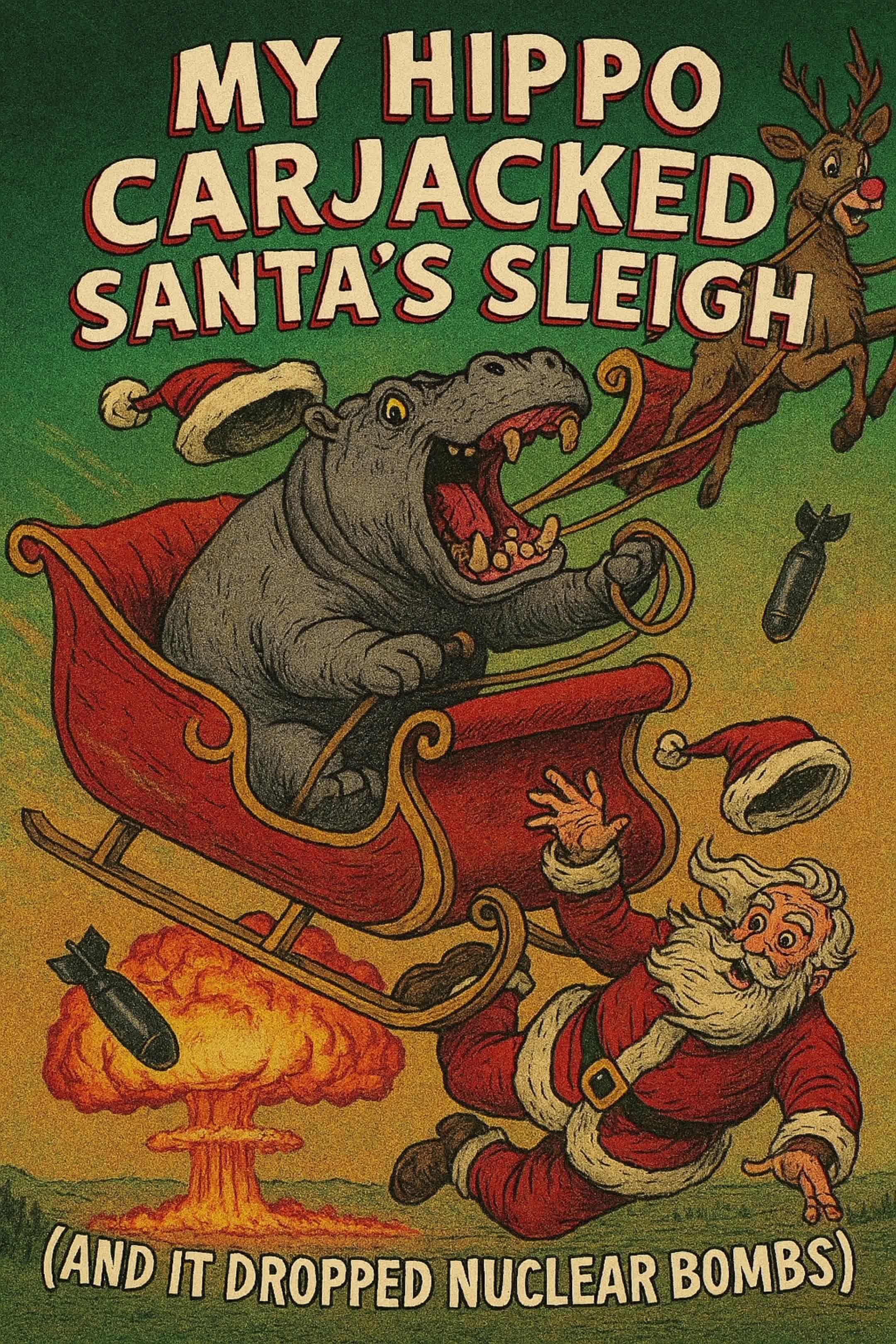 My Hippo Carjacked Santa's Sleigh (Dropped Nuclear Bombs) - AI Christmas Comedy Song