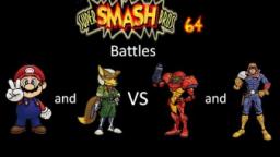 Super Smash Bros 64 Battles #3: Mario and Fox vs Samus and Captain Falcon