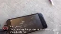 Plainrock124 smashing a phone while live-streaming on Instagram