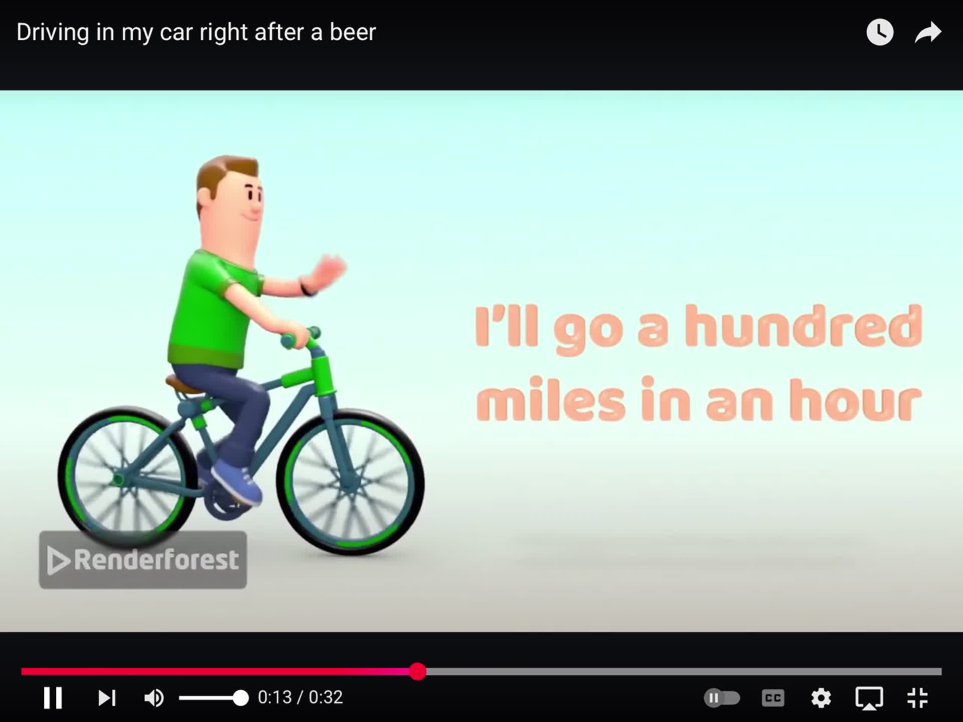 Driving in my car right after a beer