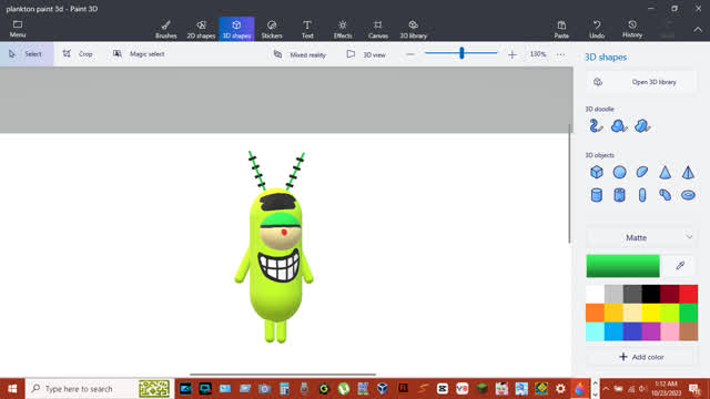 How to make Plankton 3D Model using Paint 3D!