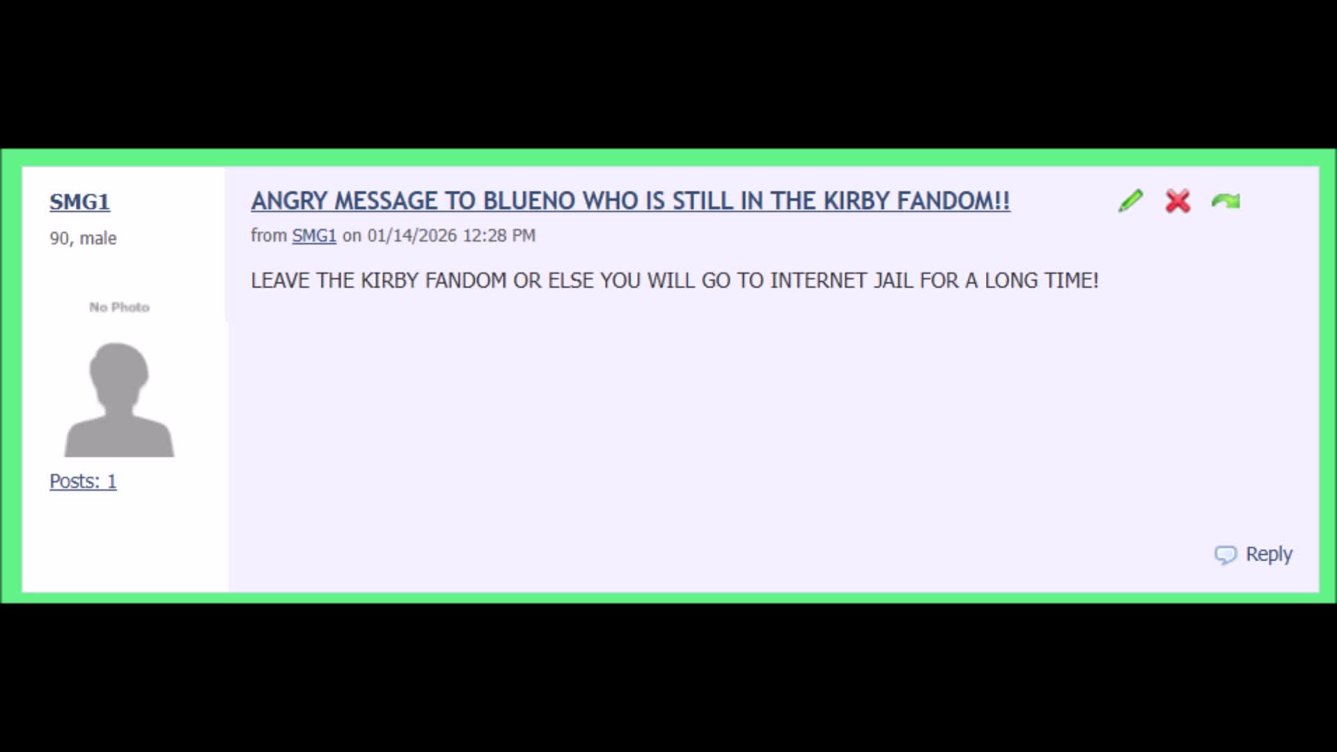 Blueno arguing with himself