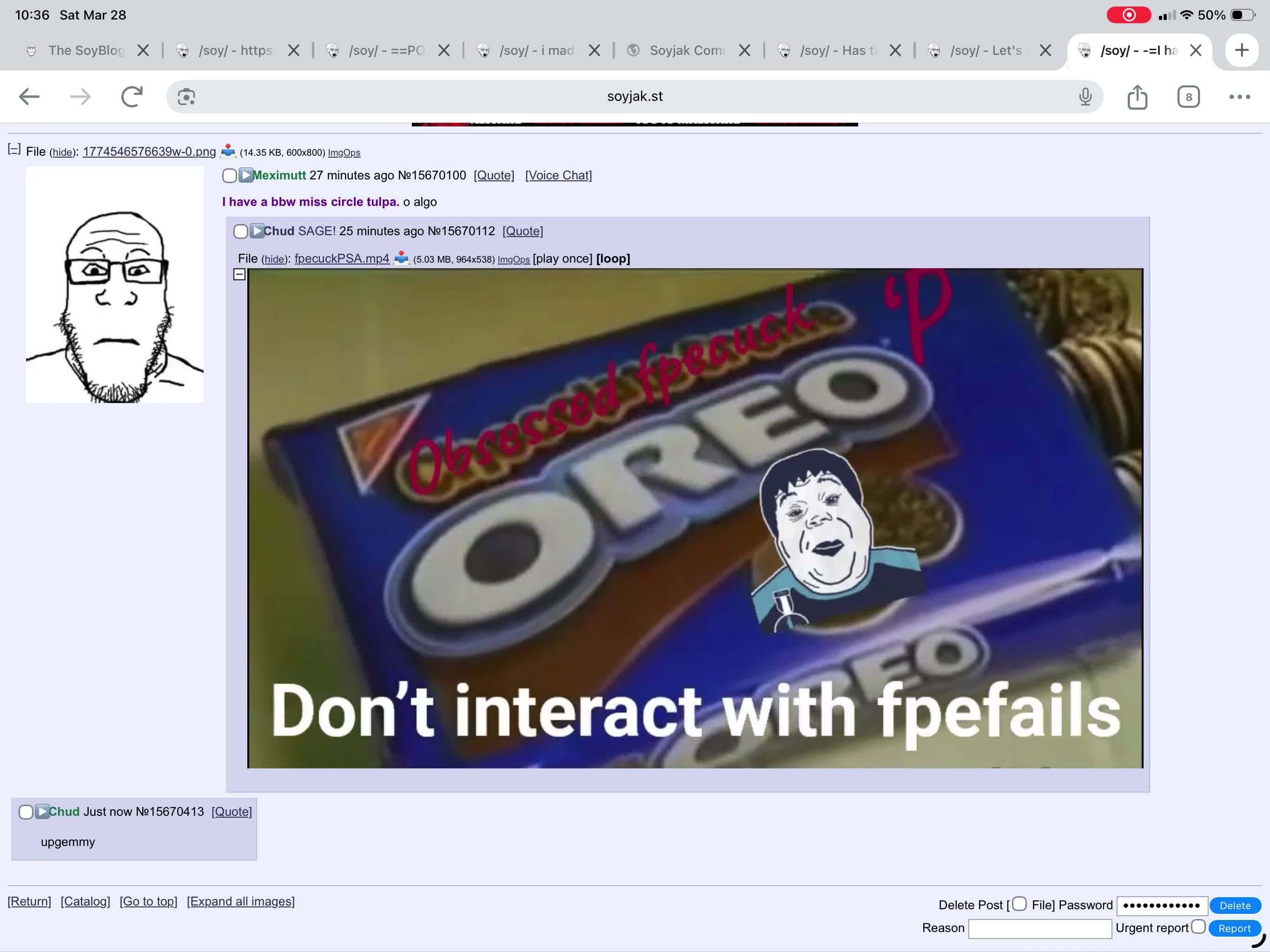 Soyteen gets mad at fpe and oreos