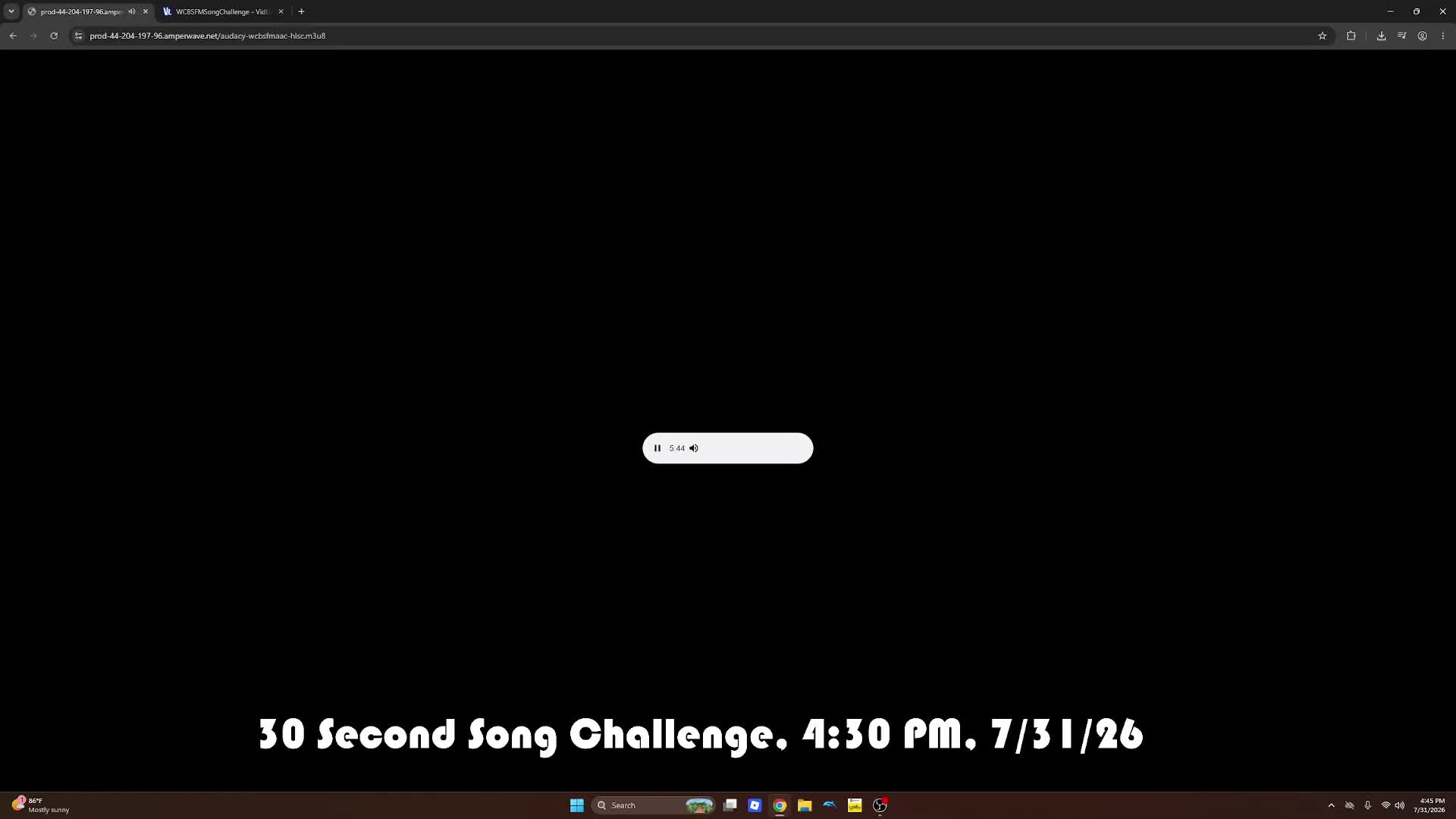 30 Second Song Challenge, 4:30 PM, 7/31/26