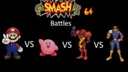 Super Smash Bros 64 Battles #10: Mario vs Kirby vs Samus vs Captain Falcon