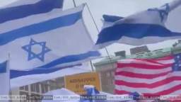 Jewish students at Columbia University sang God Bless America while proudly waving American and Isra