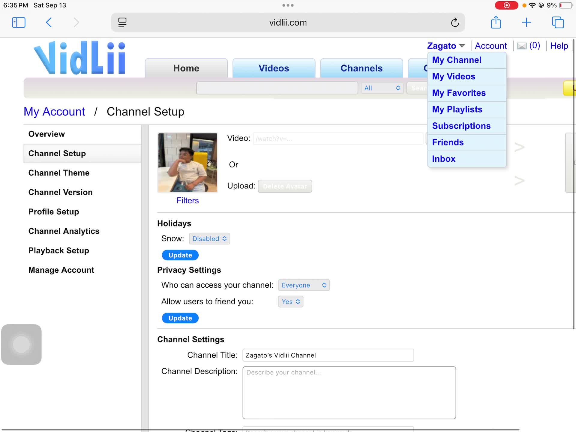 How To Upload A Profile Pic In Vidlii
