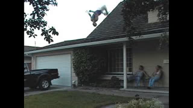 First Back Flip on Youtube! (House dismount) #2005 #viralvideo