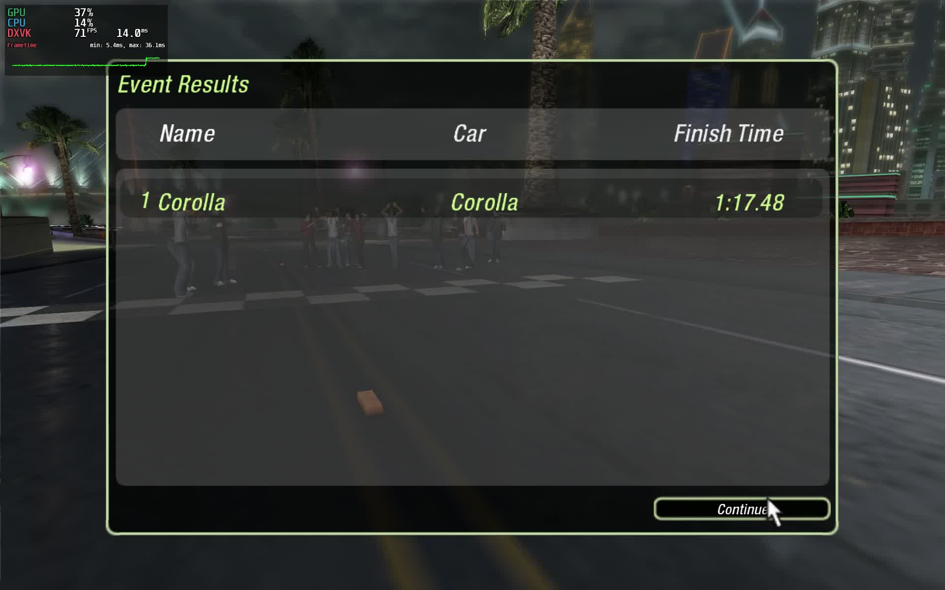 BG NFS Underground 2 | Rockridge Cross, F - 1:17.48, NOS/Uniques