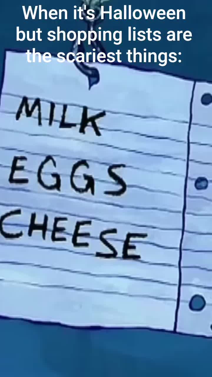 When it's Halloween but shopping lists are the scariest things