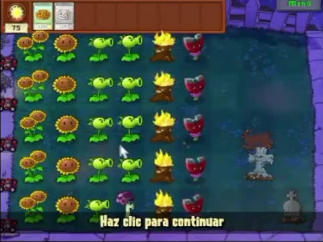 Plantas contra zombies - supervivencia noche dificil (2/2)