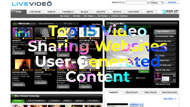 Top 15  Video Sharing User-Generated Content Websites | ovxc