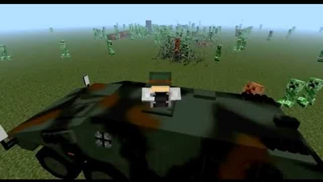 Minecraft Armored car vs creeper army