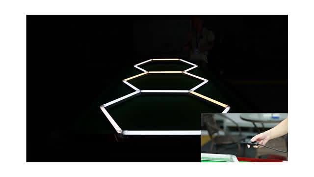 Installation and testing of hexagonal honeycomb garage lights