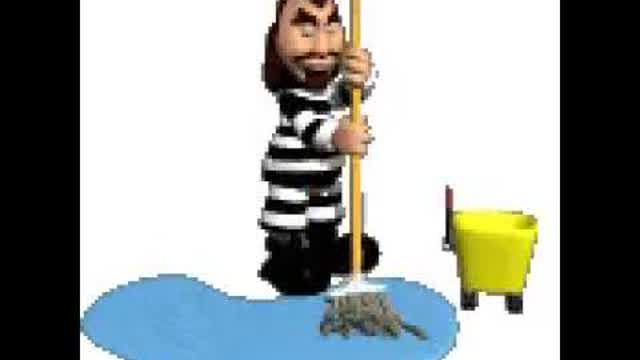 Prisoner Mopping Floor