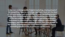 THE IMPORTANCE OF ANALYTICS IN DIGITAL MARKETING