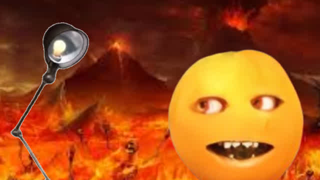Annoying Orange vs. Fiery PIXAR Lamp - at 00_56 Hell Breaks Loose
