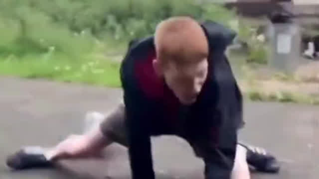 Bro got hurt from his own kick😭
