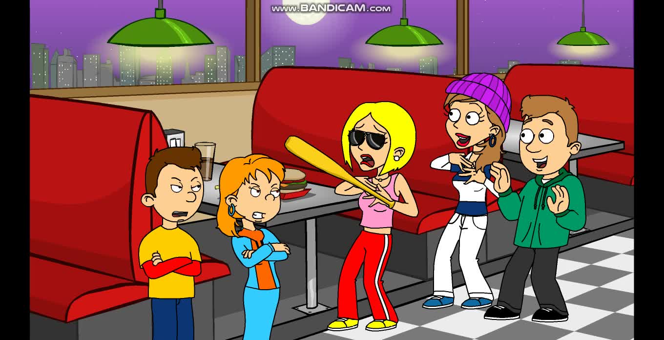 Caillou and His siblings behaves at Diner/Ungrounded