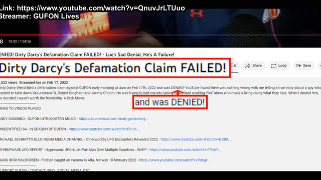 Darcy Weir and Richard Dolan tried to terminate GUFONs channel with false copyright strikes