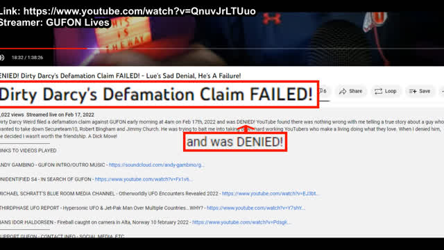 Darcy Weir and Richard Dolan tried to terminate GUFON's channel with false copyright strikes