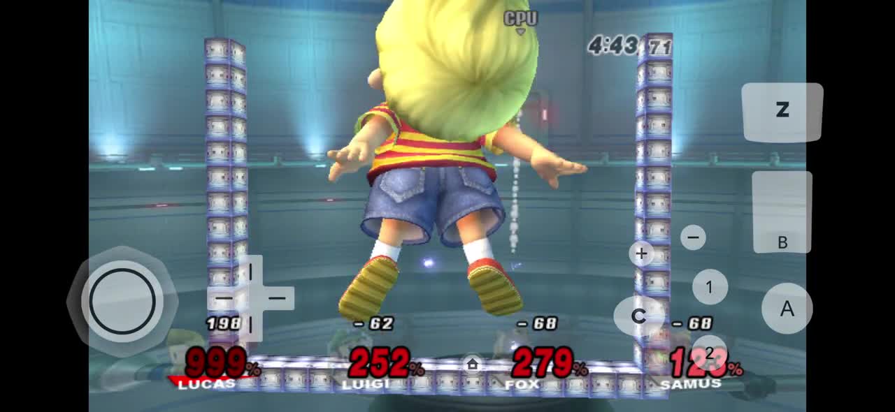 SSBB Hack Throwback: Giant Lucas vs. Luigi, Fox & Samus (Mega Light Brawl)