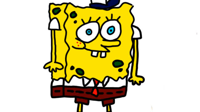 Learning to draw spongebob using a paul tibbit sketch