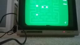 Playing Pac-Man on a Tandy Monochrome VM 2 Monitor