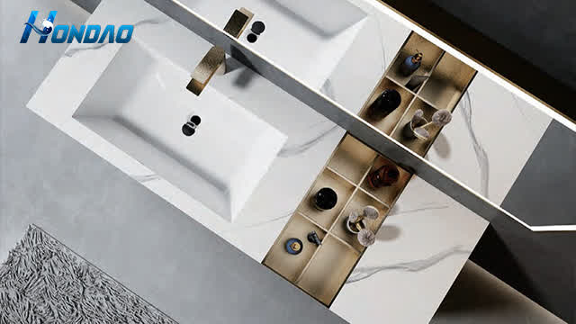 HONDAO - Marble Texture Acrylic Solid Surface Bathroom Sink Vanity Top