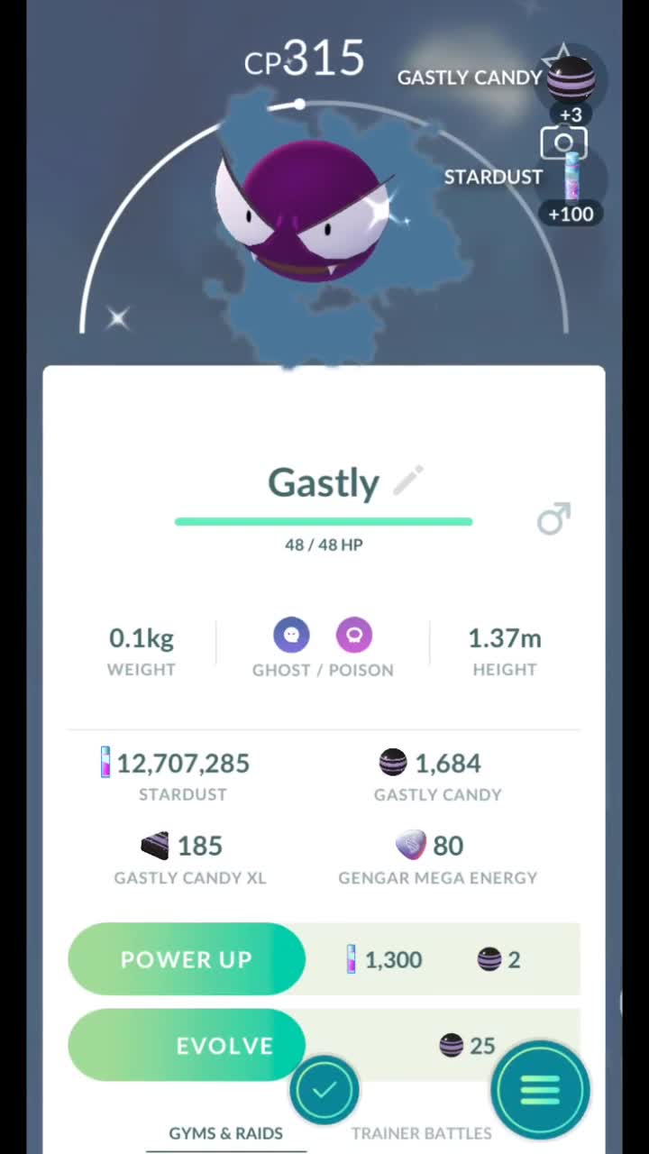 Pokémon GO-Shiny Gastly