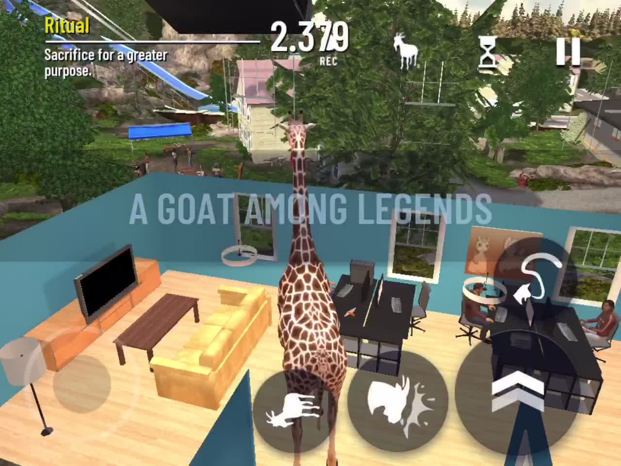 How to get stuck inside a roof in goat simulator