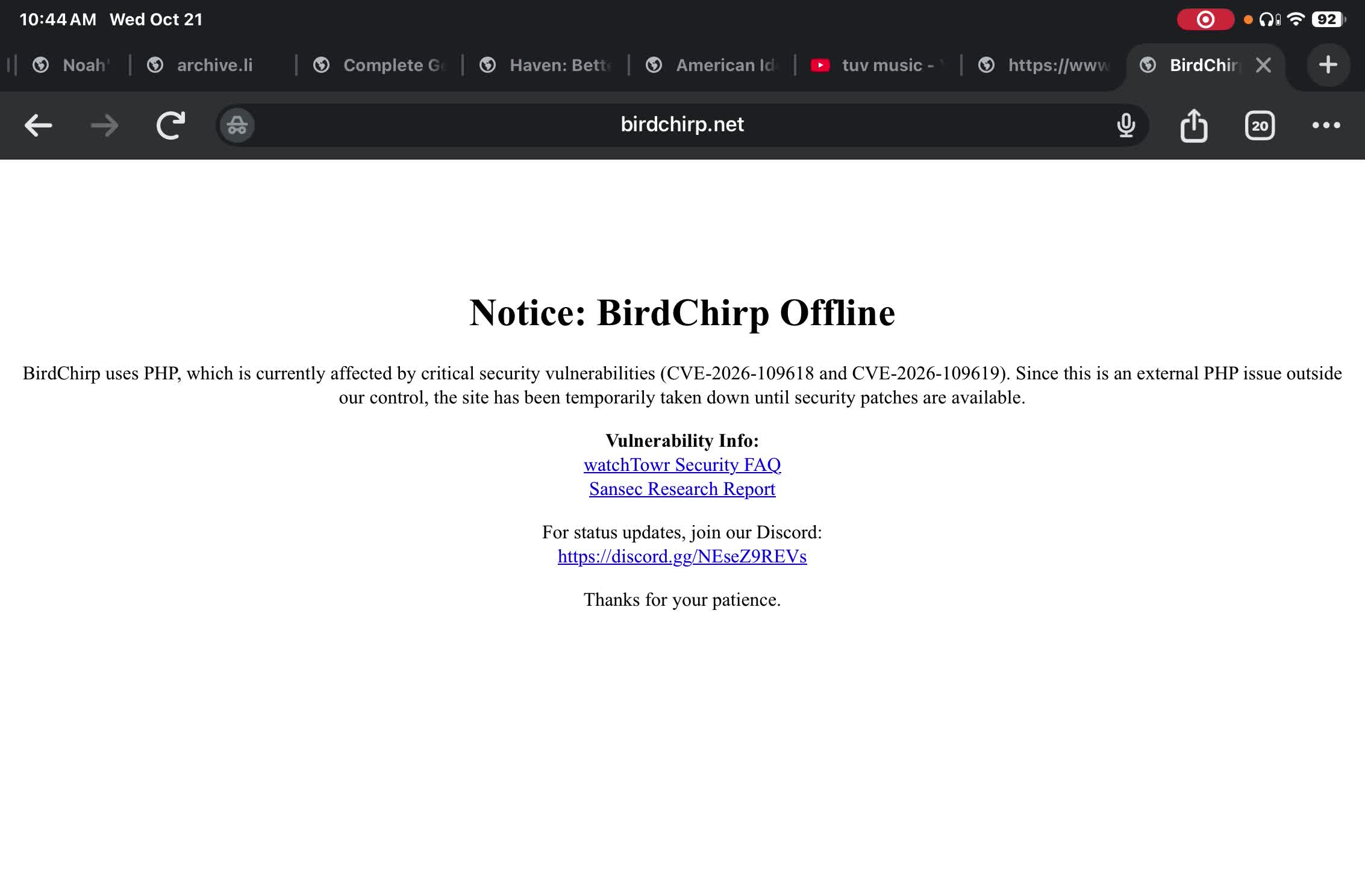 VIDLII AND BIRDCHIRP ARE DOWN (live reaction)