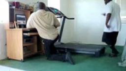 guy falling off a treadmill