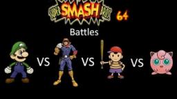 Super Smash Bros 64 Battles #7: Luigi vs Captain Falcon vs Ness vs Jigglypuff