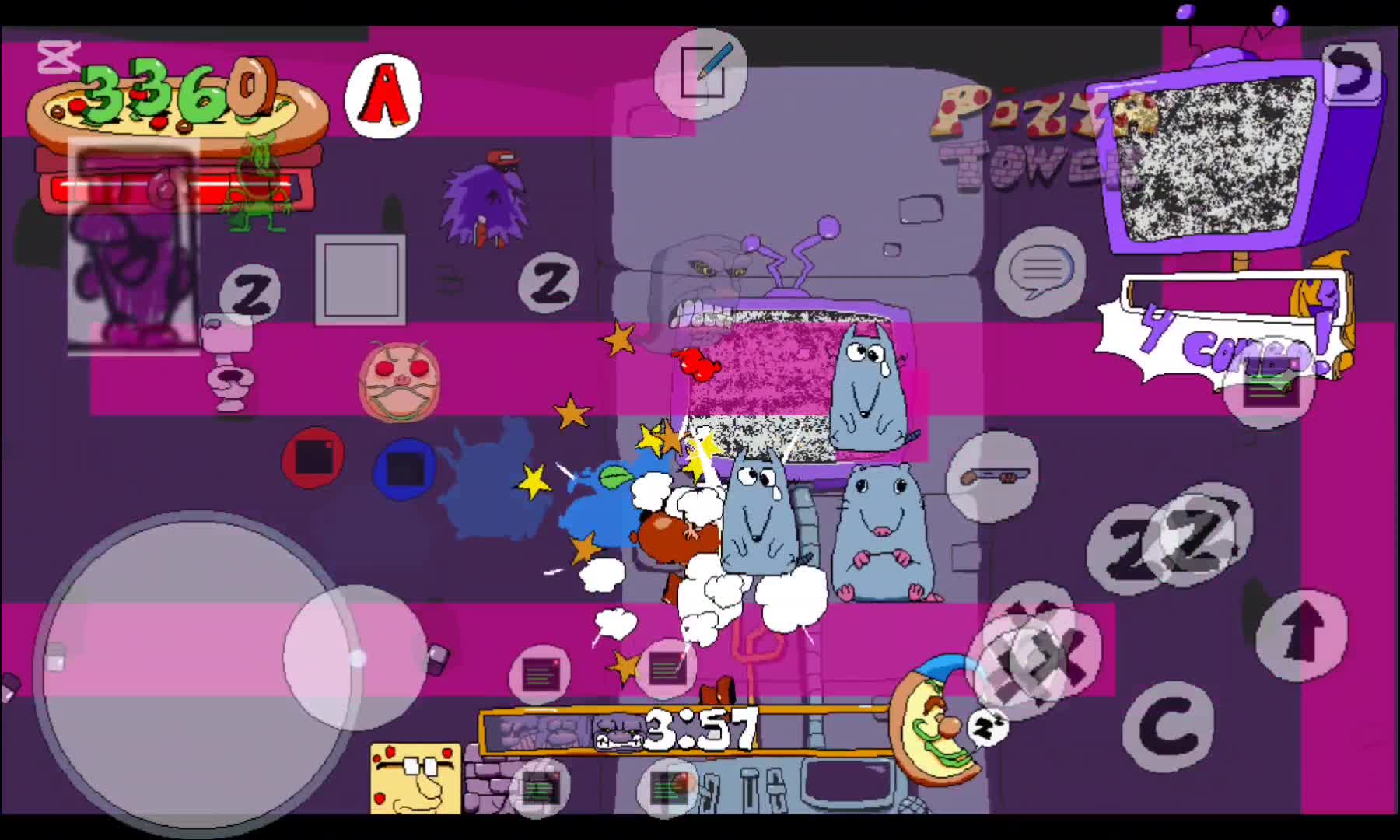 Playing ctop in pizza tower android